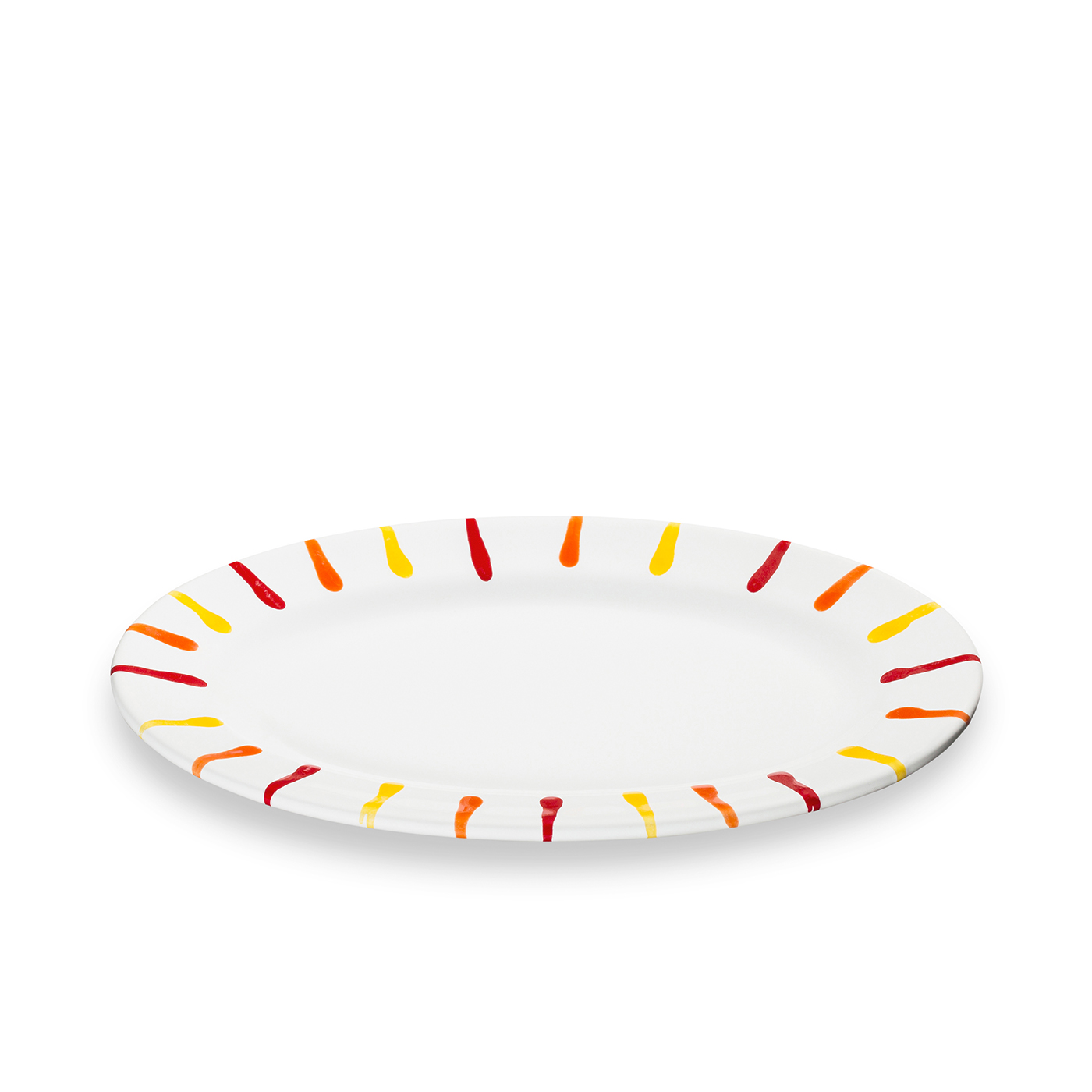 Platte oval mit Fahne